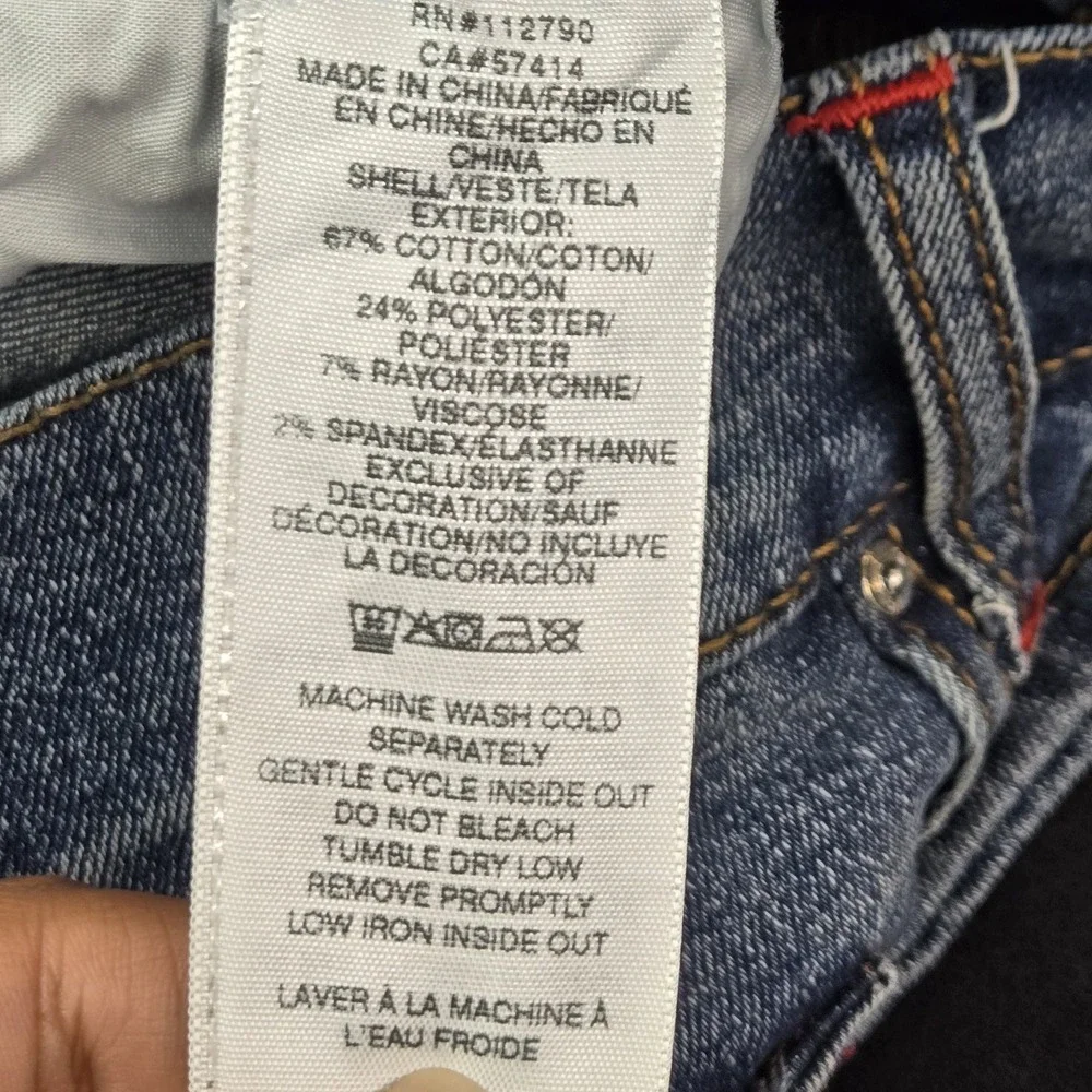 True Religion Men Jeans 32‎ Blue Denim Embroidered RICKY Relaxed Straight